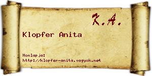 Klopfer Anita névjegykártya